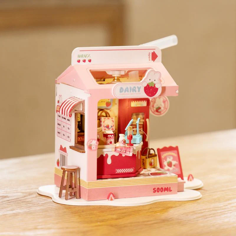 Rolife DIY House Mini Series DS034 Strawberry Milk Box